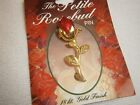 New Petite Rosebud Pin 18Kt Gold Finish Red Rose Stick Pin Brooch Valentines Day