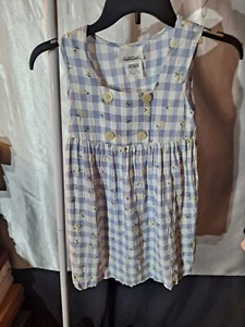 Bonnie Jean Girls Sleeveless Blue Plaid/Floral Pleated Dress Size 5 - Picture 1 of 7