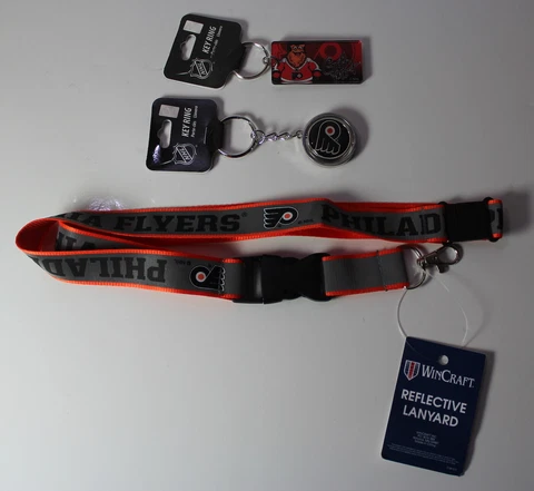 Philadelphia Flyers NHL Gift Set of 3 Lanyard, Gritty & Spinner Key Rings Cover