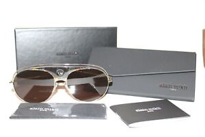 ALAIN MIKLI A04010 002/71 GOLD YELLOW BROWN AUTHENTIC AVIATOR SUNGLASSES 59 MM