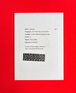 🔥Ethan Salas/49 2024 Panini Boys of Summer Jumbo Material Signatures Redemption - Picture 1 of 1