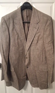 Vintage NORM THOMPSON 100% Silk Blazer Sz 46 Long Sport Coat Jacket - Picture 1 of 8
