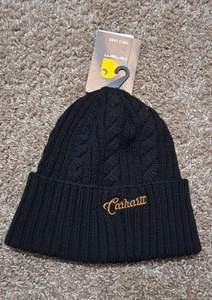 NWT Women's Carhartt Rib Knit Fisherman Beanie Black - Picture 1 of 2