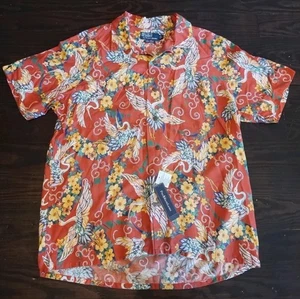 Vintage Polo Ralph Lauren Andy Camp Collar Patterned Shirt Size L Hawaiian NWT - Picture 1 of 15