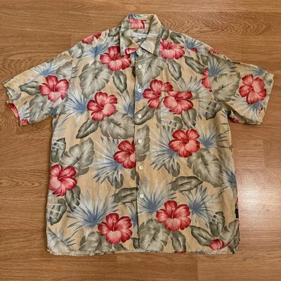 Alex Cannon Shirt Men’s Large Linen/Rayon Blend Multicolor Hawaiian Beach Shirt - Image 1 of 4