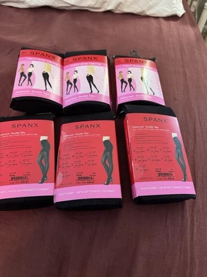 2 novas meias-calças Spanx modeladoras pretas tamanho E (5'1"-6' 195-265lbs) - Imagem 1 de 4