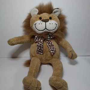 Animal Alley Lion Tan Brown 13" Plush Stuffed Leopard Bow Toys R Us Vintage - Picture 1 of 7