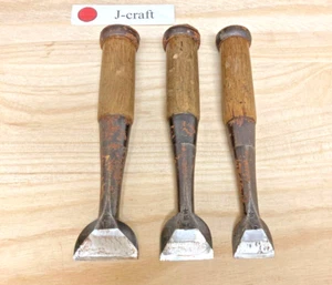 Miyawaki 宮脇 Menge 3 japanische gebrauchte Meißel Nomi Zimmerei Werkzeug 35,29 & 22mm #A45 - Bild 1 von 10