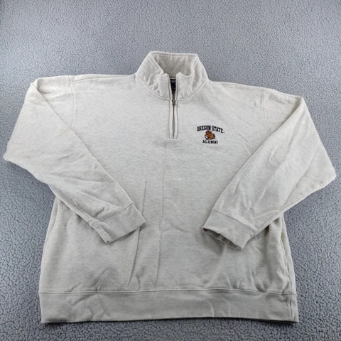 Oregon State Beavers Alumni Sweatshirt Men 2X Gray 1/4 Zip Mock Neck Embroidered Cover