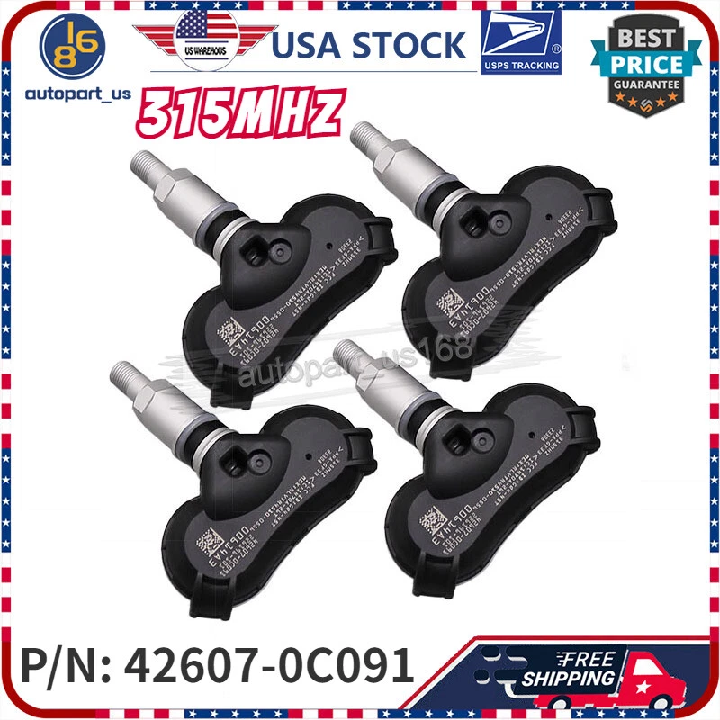 315MHz Tire Pressure Sensor Fit Toyota RAV4 2019-2023 Sequoia 2018-19 TPMS 4pcs - Image 1 of 4