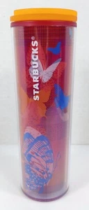Starbucks: Pink Butterfly Tumbler - 16oz. Travel Cup w/ Lid - Spring 2022 - Picture 1 of 9
