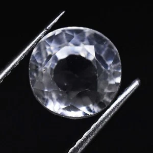 2.35 Ct Treated White Sapphire 6mm Round Cut Loose Sri Lanka Gem - Picture 1 of 4