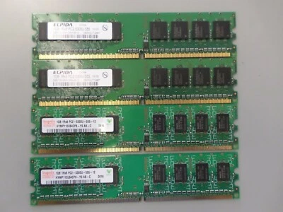 Nynix & Elpida  4GB (4x1GB) Dual Channel Kit DDR2 667 MHz PC2-5300 Desktop DIMM  - Image 1 of 2