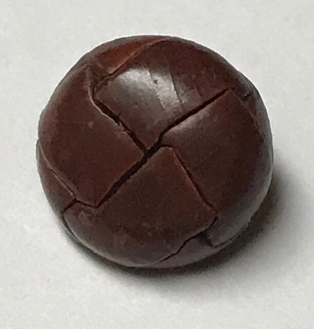 Vintage Brown Dome Woven Leather replacement Coat Button #5828 Cover