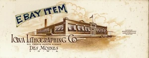antiguo sellador de tinta GEORGE & EDWIN RAGSDALE Des Moines IOWA COMPAÑÍA DE LITOGRAFÍA - Imagen 1 de 1
