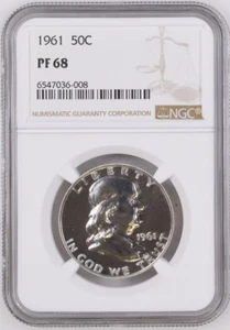 1961 Proof Franklin Half Dollar - NGC PF 68 - Picture 1 of 2