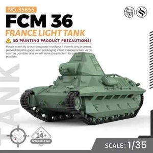 SSMODEL WOT SS655 V1.9 1/35 25mm Militär Modellbausatz Frankreich FCM 36 leichter Panzer WT - Bild 1 von 5