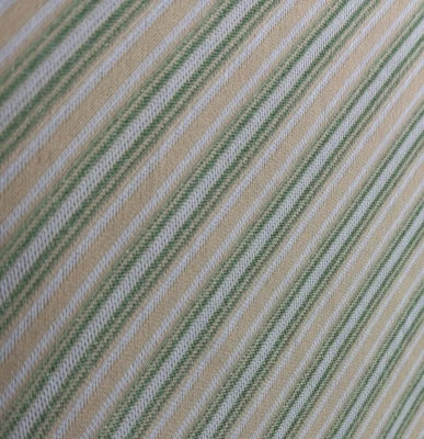 Vintage Retro Double Knit Fabric Material 4+ yards Green Yellow Stripes 60s 70s - Image 1 of 4