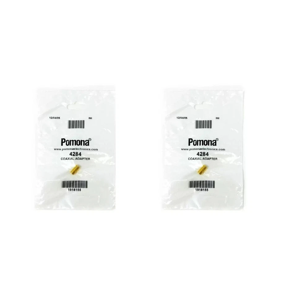 2 pcs Pomona 4284 RF Coaxial Adapter, SMA Jack, Straight, Female Socket, In-Line - Image 1 of 4