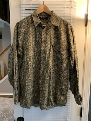 Vintage Bachrach Men's Size M 100 % Cotton Button Down Shirt Geometric 90’s - Image 1 of 4