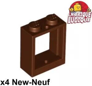 Lego 4x window fenêtre 1x2x2 Flat Front marron/reddish brown 60592 NEUF - Imagen 1 de 1