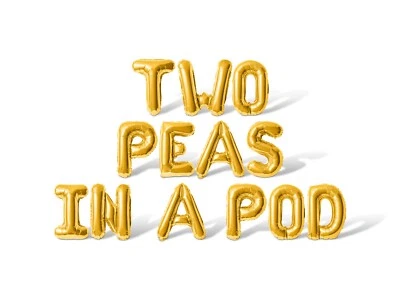 TWO PEAS IN A POD Letter Balloon Banner - Twin Baby Shower Party Decorations - Image 1 of 4