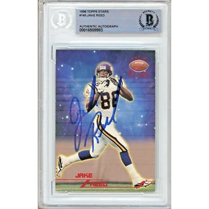 Jake Reed Auto 1998 Topps Stars #145 Minnesota Vikings Signed Card Beckett Slab - Picture 1 of 4
