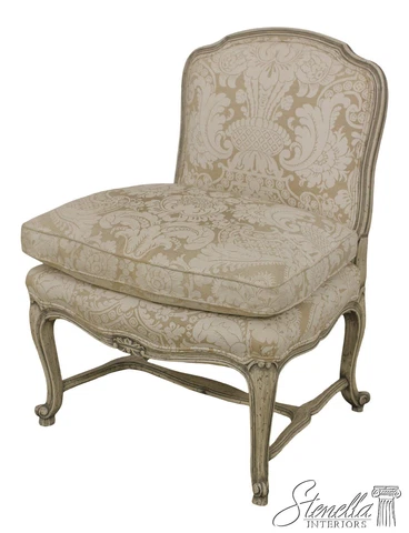 59987EC: French Style Paint Decorated Finish Boudoir Chair Cover