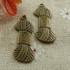 90 pcs Antique bronze knitting wool charms pendant 30x12mm L-618 - Picture 1 of 4