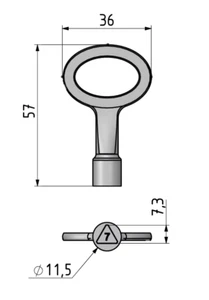 Steel 7 mm Triangular Socket Spanner Key for Panel Lock Mesan # 267.37 - Picture 1 of 1