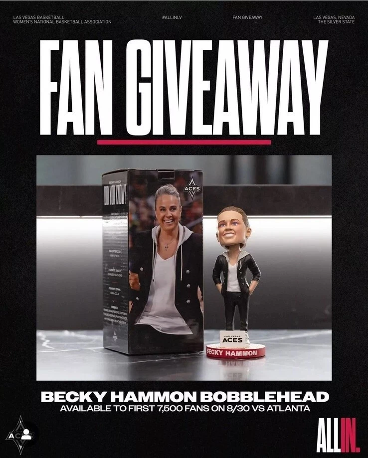 Becky Hammon Las Vegas Aces WNBA 2024 Bobblehead SGA - Image 1 of 1