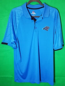 Carolina Panthers 2017 NFL Majestic Cool Base Blue Short Sleeve Polo Size Large  - Picture 1 of 8