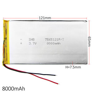 3.7V 8000mAh Lipo Polymer Rechargeable Battery For Tablet PC Power Bank 7565121