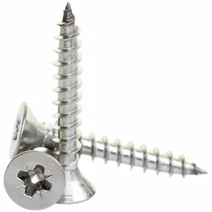 VITE PROFESSIONALE ARGENTO LEGNO PVC SVASATA VITI LEGNO POZI UNIVERSALE - Foto 1 di 1