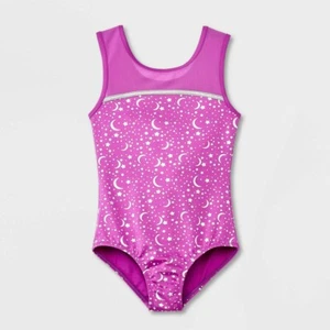 Girls' Gymnastics Celestial Pull-On Leotard - Cat & Jack Magenta Purple M 7/8 - Picture 1 of 1