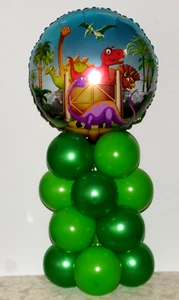 DINOSAUR - CUTE - BIRTHDAY BALLOON TABLE DECORATION DISPLAY - NO HELIUM NEEDED - Picture 1 of 5