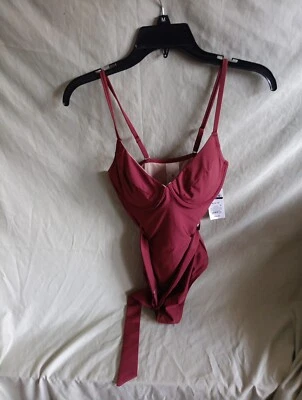 Shade & Shore 女式中号腰带全衬里连体泳衣游泳 — 第 1/4 张图片