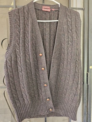 Vintage 80s Chaps Ralph Lauren Sweater Vest Mens Shetland 100% Wool Size L - Image 1 of 4