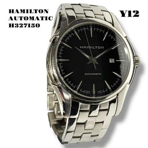 Hamilton Automatic Watch Black Dial Silver Stainless Steel Case MenS Dress - Picture 1 of 10