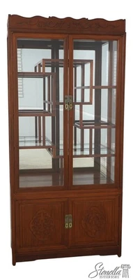 70442: Vintage Chinese Teak Curio China Display Cabinet - Image 1 of 4