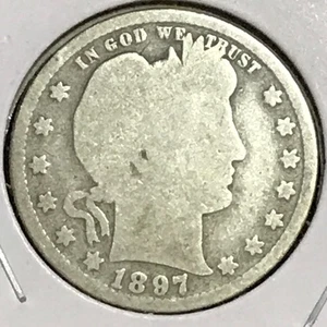 U.s. Barber Quarter Good 1897 - Imagen 1 de 2
