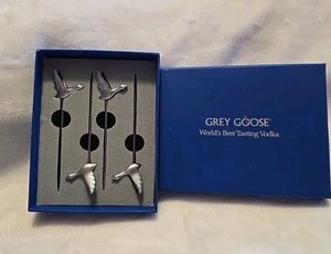 4Pc Grey Goose World's Best Tasting Vodka Olive Picks Holder 3.25-4.25" L New - Picture 1 of 4