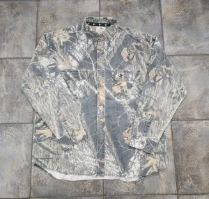 Vintage Y2K Mossy Oak Apparel Men's XL Break Up Camo Button Up Shirt - Picture 1 of 7