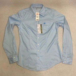 Camisa Cinch Western Mujer Pequeña Manga Larga Rayas Botón Azul MSW9164086 LTB - Imagen 1 de 6