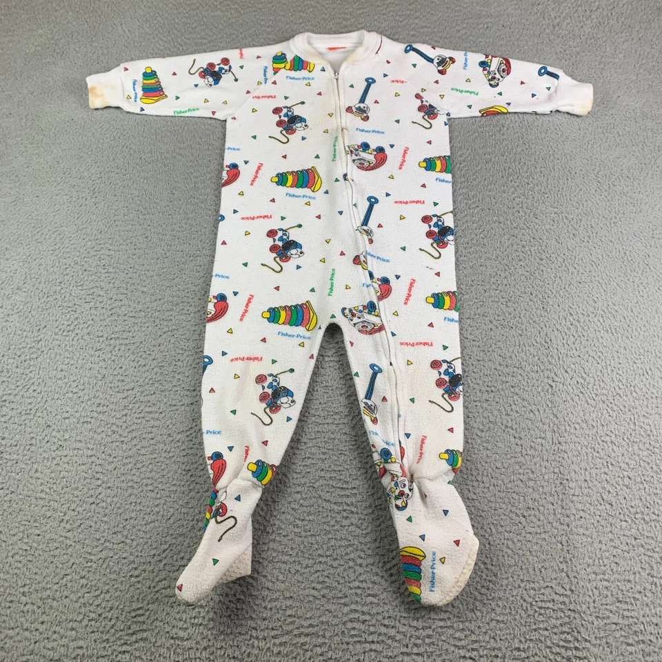 Pijama Fisher Price vintage talla 4T ropa para niños juguetes estampado calzado para dormir con pies Foto 1 de 4