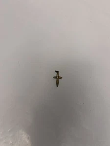 Goldfarbenes Kreuz mit klarem Stein in der Mitte Anhänger - Bild 1 von 4
