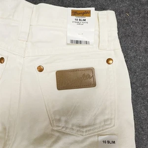 Wrangler Classic Jeans 10 Slim Boys Girls Cream Beige Cotton Denim Pants New - Picture 1 of 8
