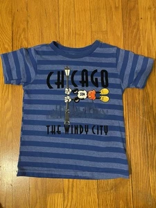 Disney Store Authentic Mickey Mouse Windy City Chicago Boys Blue T Shirt Size 4T - Picture 1 of 7