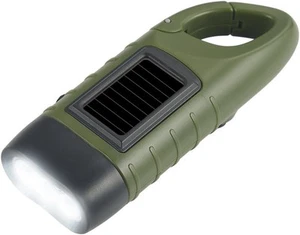 Hand Crank Solar Flashlight, Portable LED Survival Flashlight for Green - Picture 1 of 7