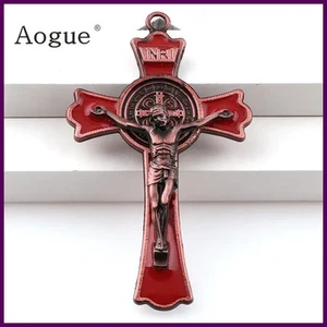 Buntes Emaille Jesus Kruzifix Doppel Zeichnung Kreuze Charms INRI Heiliger - Bild 1 von 23